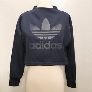 Adidas Cropped Sweater Dark Blue💙